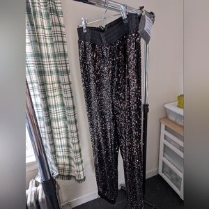 Black sequin joggers